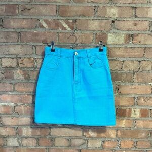 VINTAGE Jet Set Turquoise Jean Skirt